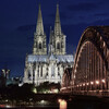 Cologne Cathedral and Hohenzollern Bridge at night