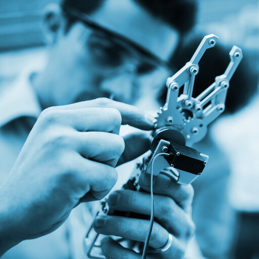 Technician with wire cutting tool